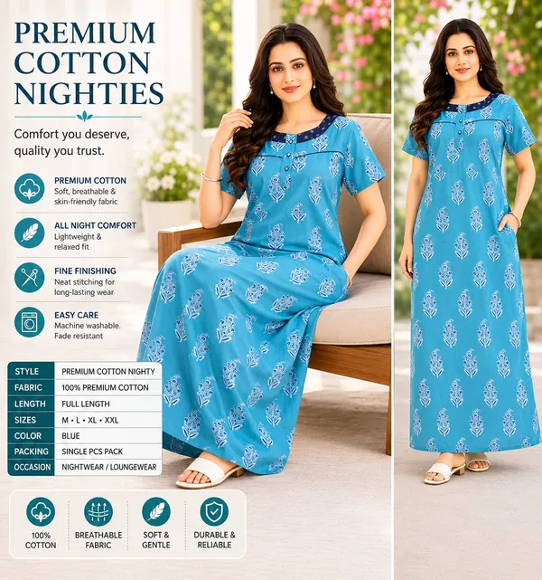 Pranjul_Elegant_Pure_Cotton_Nightdress_|_Comfortable_Daily_Wear_Nighty