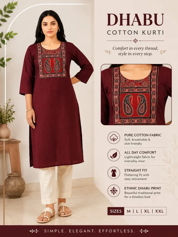 Premium_Dhabu_Cotton_Readymade_Side-Cut_Kurti
