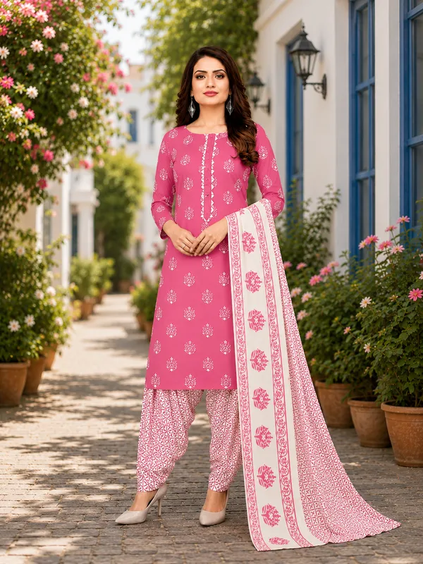 Rani_Pink_Printed_Cotton_Patiala_Suit_Material_with_Dupatta_–_Premium_Everyday_Wear