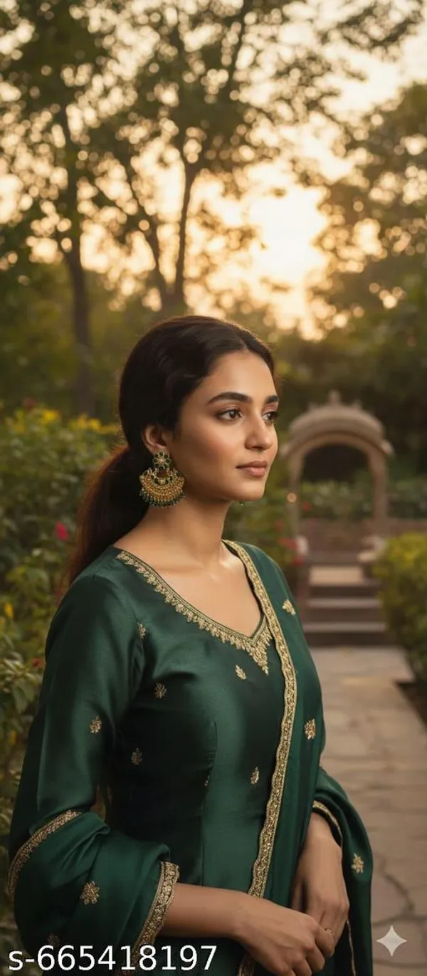 Elegant_Green_Stone_Chandbali_Earrings_With_Gold_Finish_Traditional_Party_Wear_Jewelry