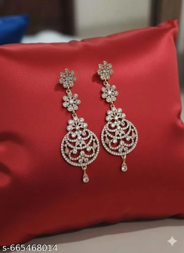Elegant_Floral_Design_Long_Drop_Earrings_With_Gold_Finish_Party_Wedding_Wear