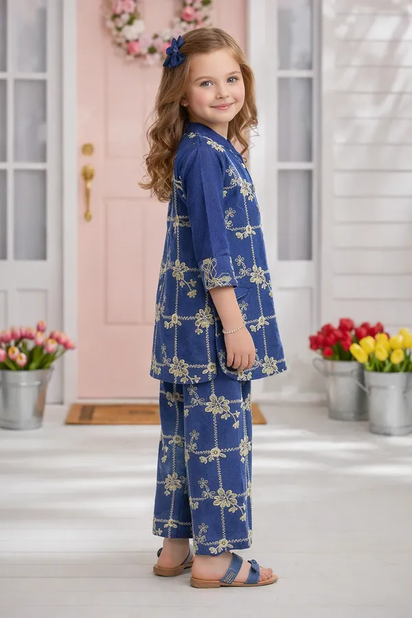 Blue_Cotton_Blend_Co-Ord_Set_For_Girls