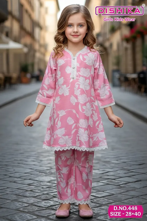 Pink_And_White_Cotton_Kurta_Pajama_Set_For_Girls