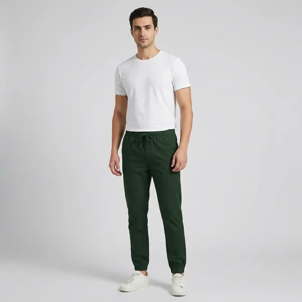 Dark_Green_Cotton_Blend_Premium_Solid_Joggers_For_Men