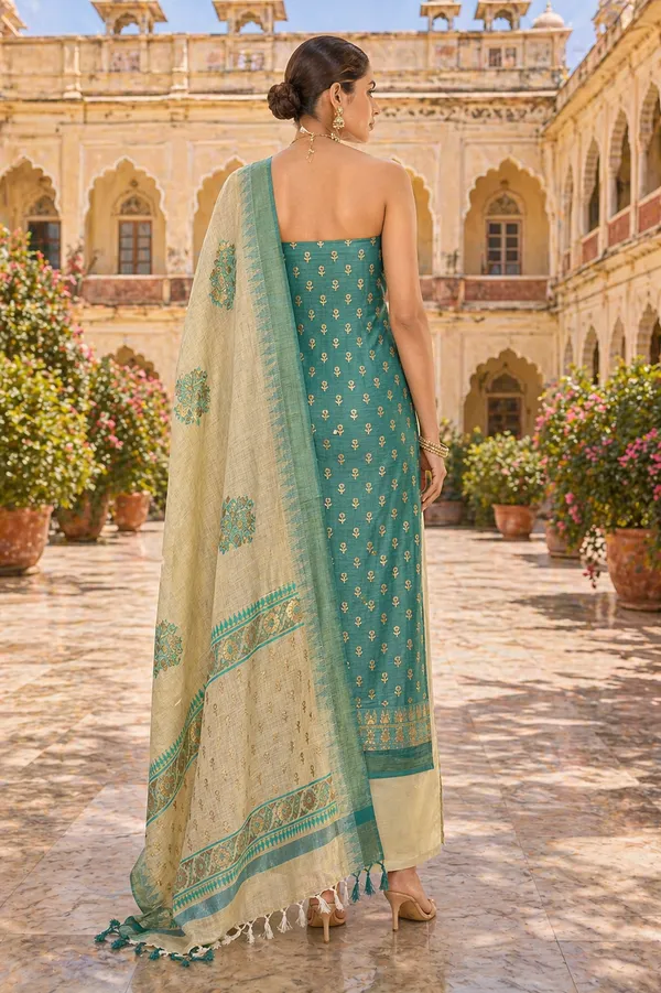 Green_Cotton_Unstitched_Suit_Material_For_Women
