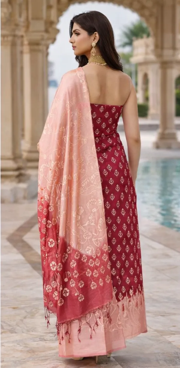 Maroon_&_Pink_Silk_Unstitched_For_Women