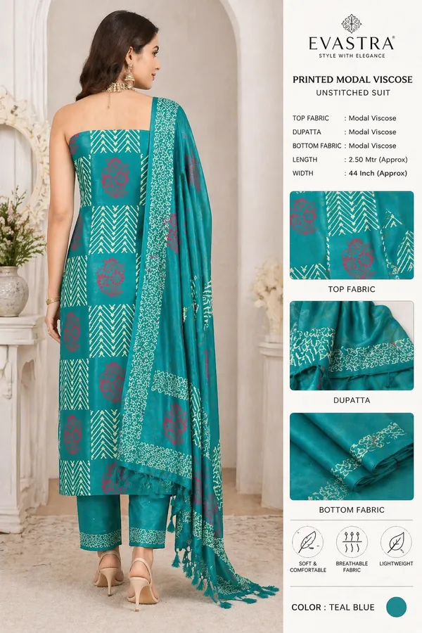 Teal_Blue_Silk_Blend_Dress_Material_For_Women