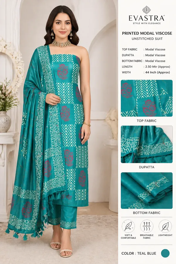 Teal_Blue_Silk_Blend_Dress_Material_For_Women