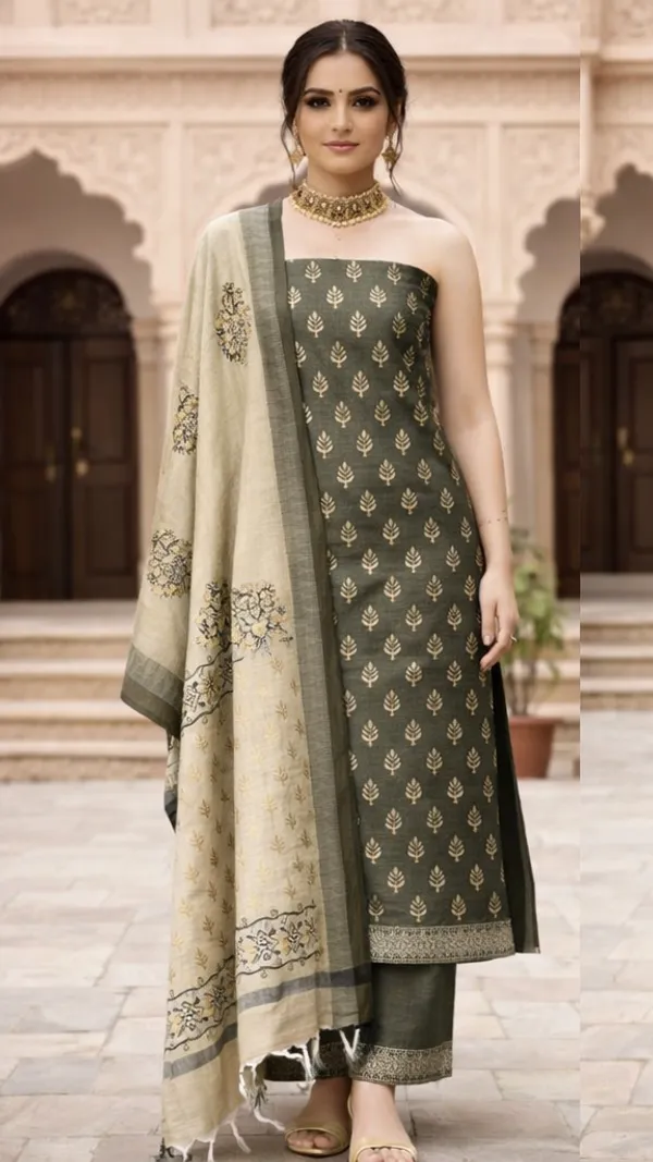 Green_Cotton_Suit_Set_For_Women