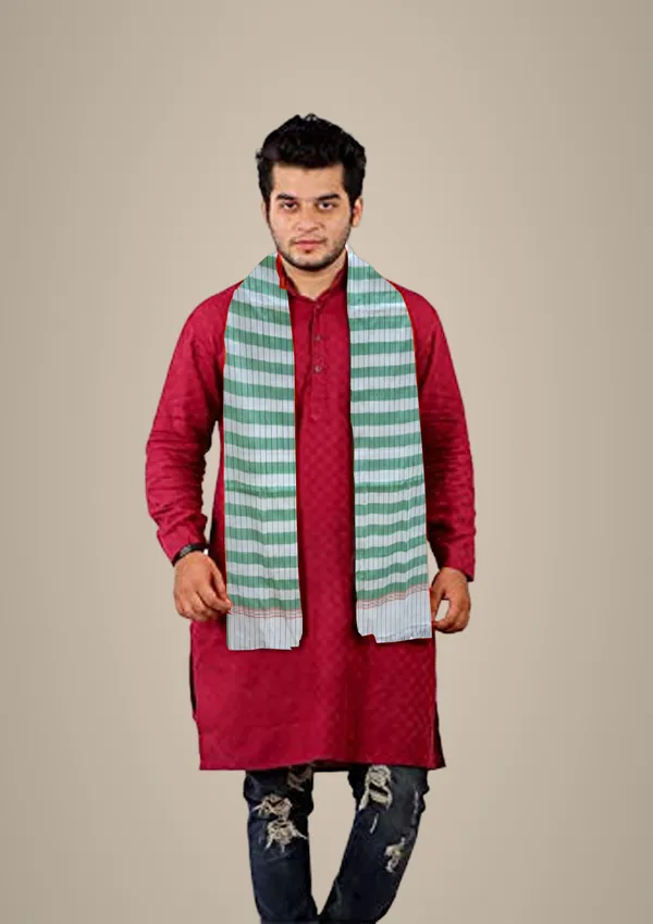 Green_&_White_&_Red_Cotton_Scarf_For_Men