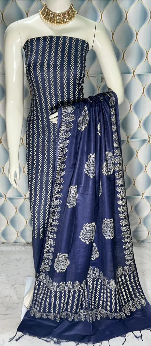 Navy_Blue_Cotton_Unstitched_Dress_Material_For_Men