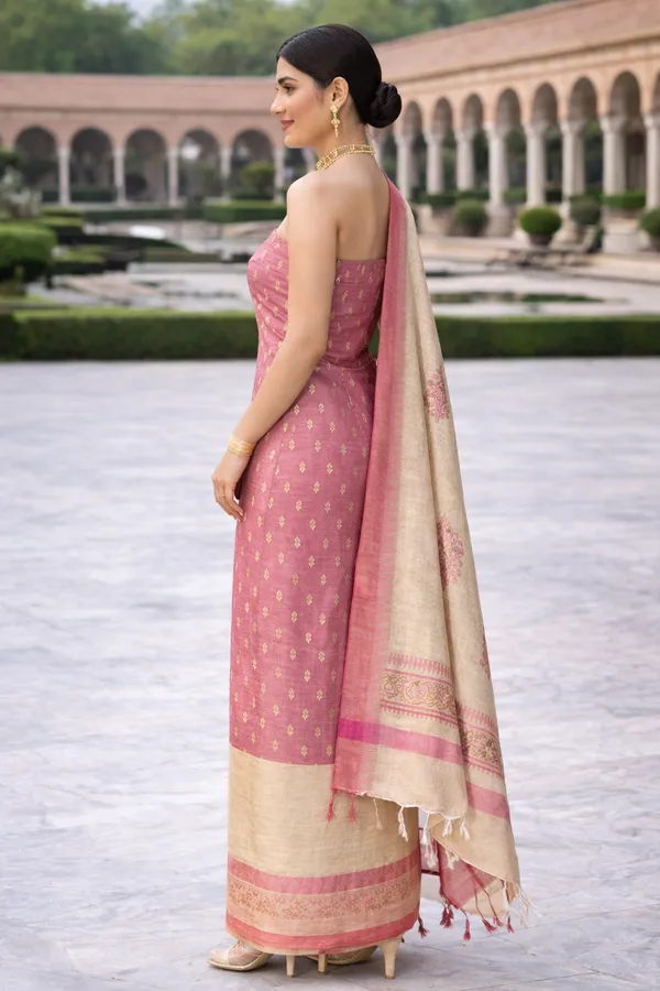 Peach_Baby_Pink_Silk_Unstitched_Suit_Set_For_Women