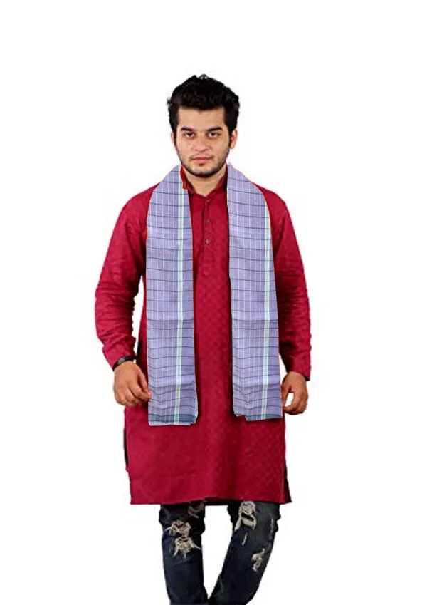 Blue_&_White_Cotton_Gamcha/Towel_Wrap_For_Men