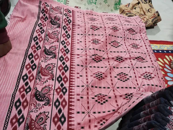 Pink_&_Black_Cotton_Saree_For_Women