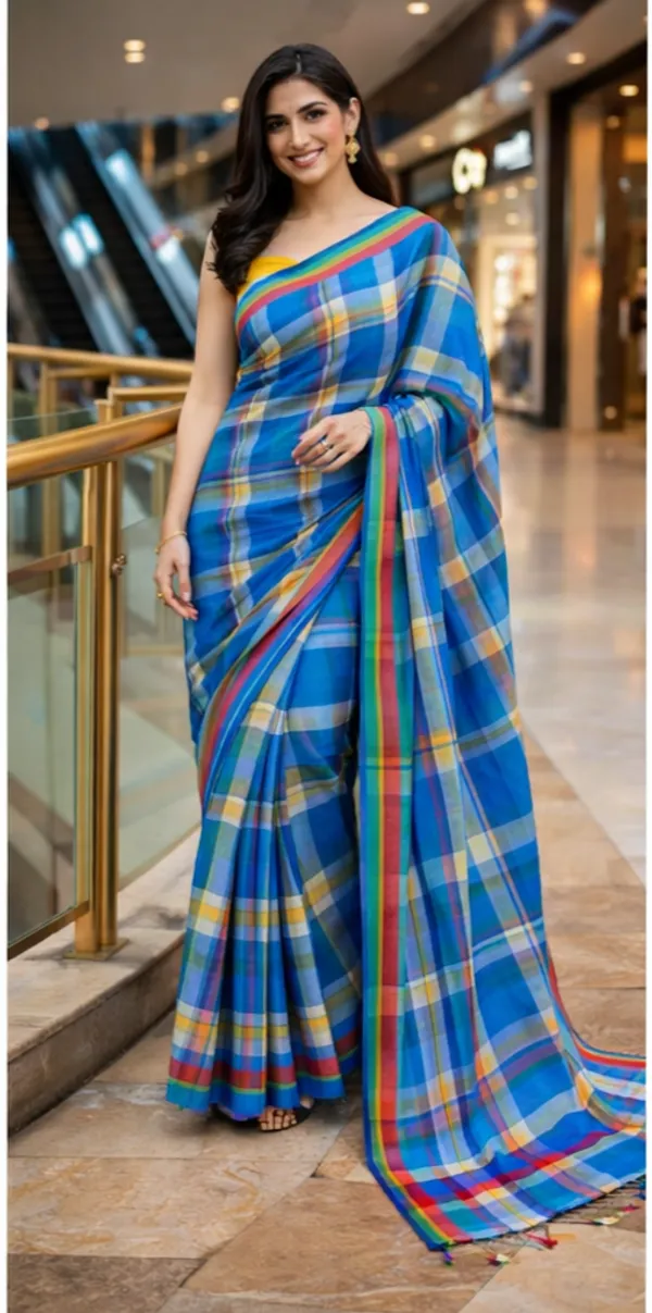 Blue_&_Multicolor_Cotton_Saree_For_Women