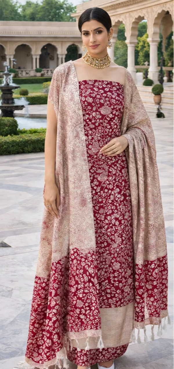 Pink_&_Gold_Silk_Suit_For_Women