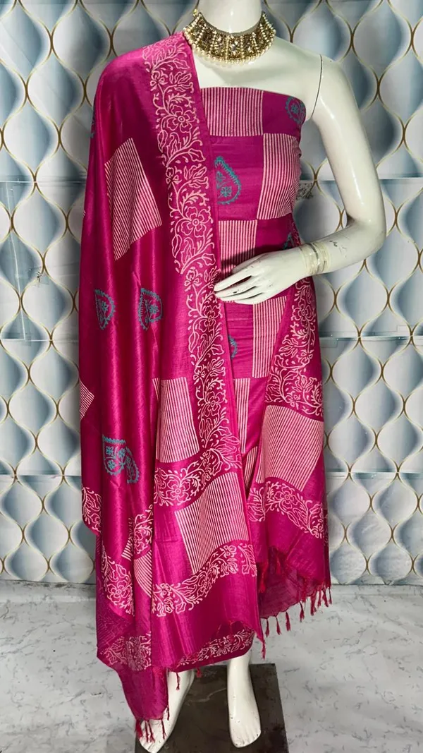 Magenta_Cotton_Unstitched_Suit_Set_For_Women
