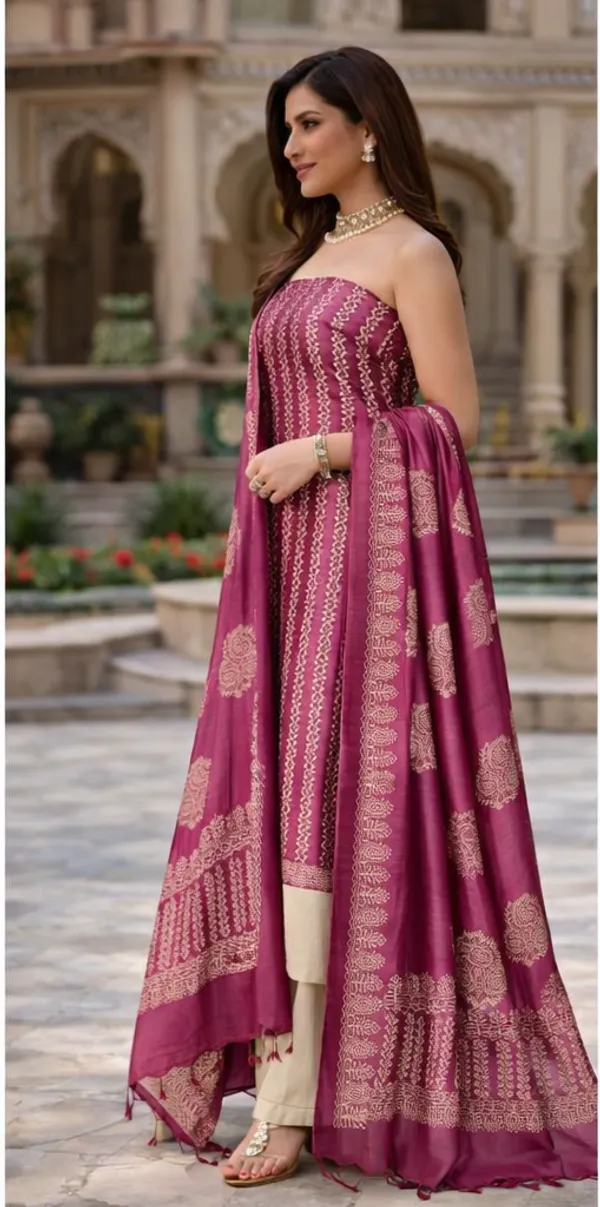 Magenta_Cotton_Unstitched_Suit_Set_For_Women