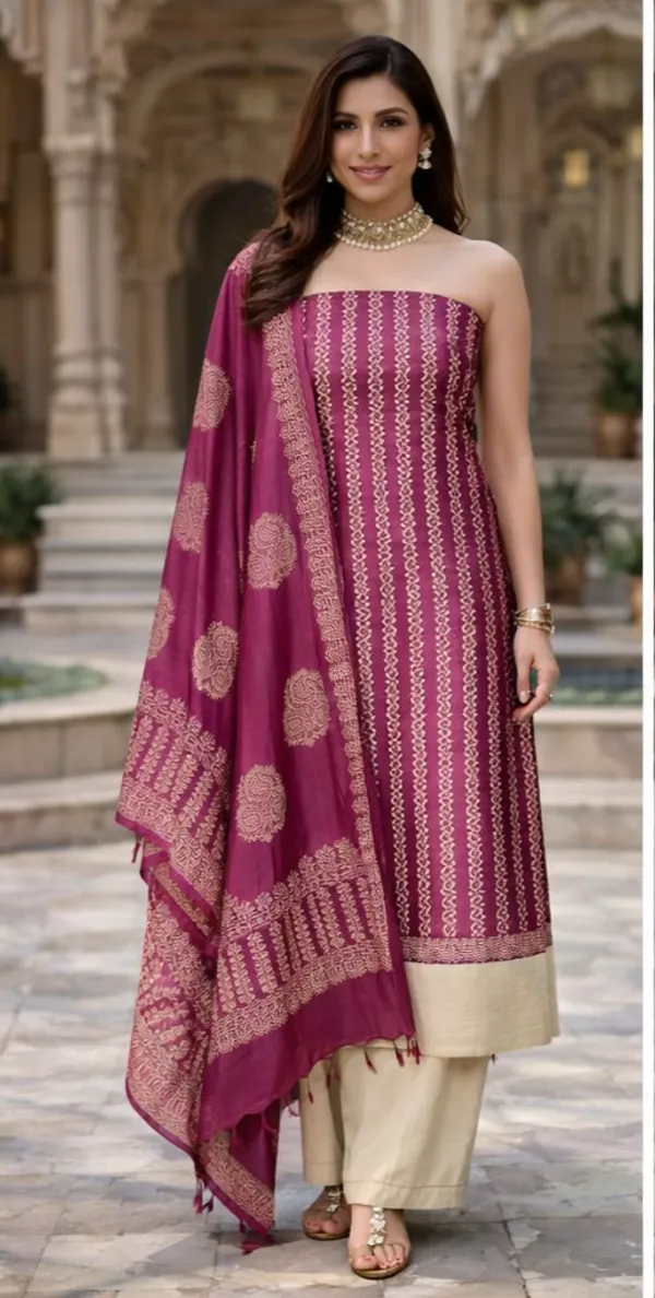 Magenta_Cotton_Unstitched_Suit_Set_For_Women