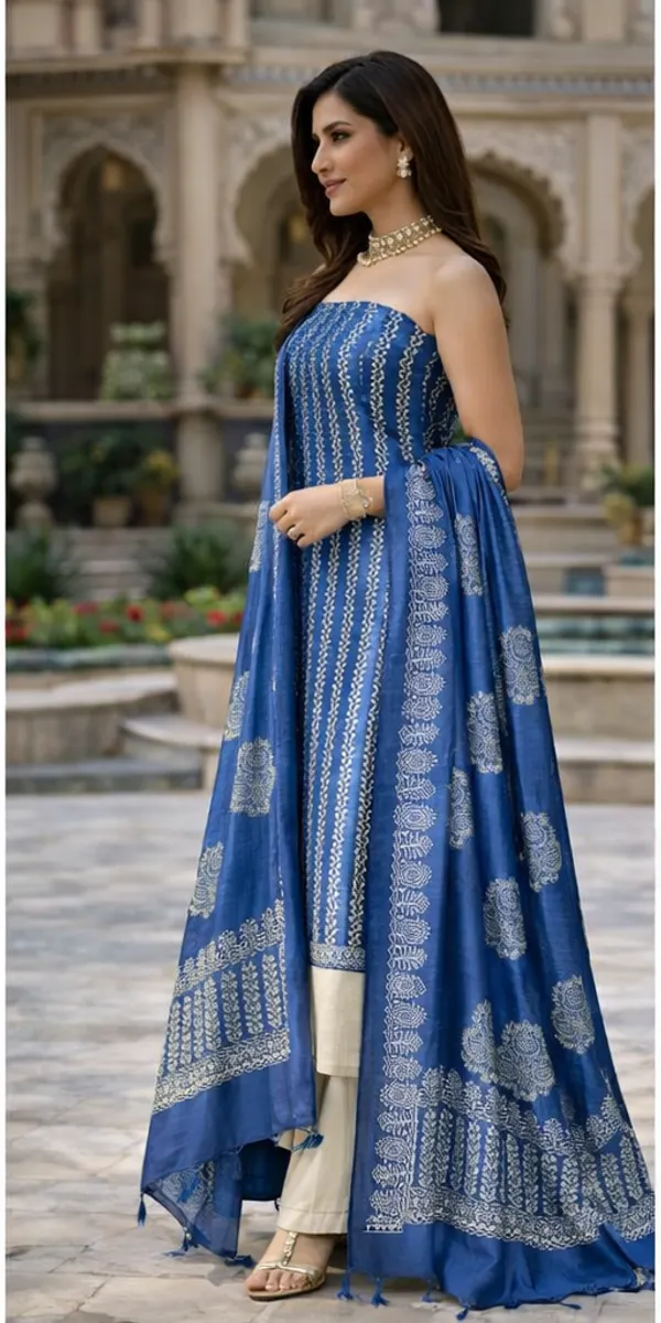 Blue_Cotton_Dress_Material_Set_For_Women