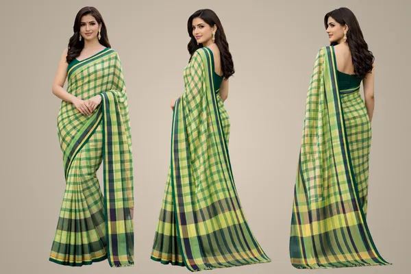 Green_&_Yellow_Cotton_Saree_For_Women
