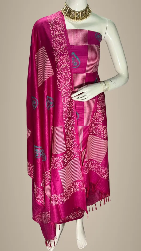 Magenta_Cotton_Unstitched_Suit_Set_For_Women
