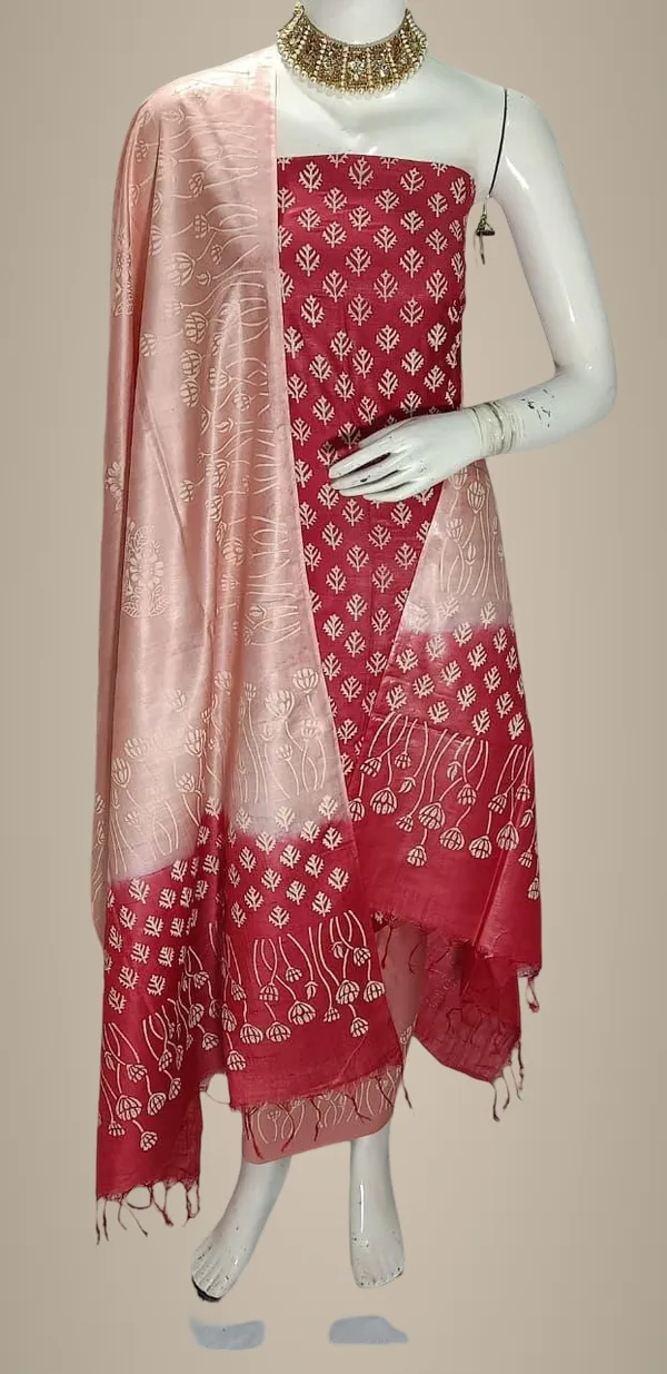 Maroon_&_Pink_Silk_Unstitched_For_Women
