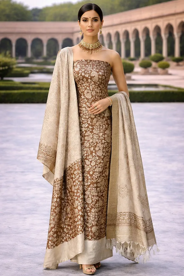 Brown_&_Cream_Lightweight_Fabric_Suit_Set_For_Women