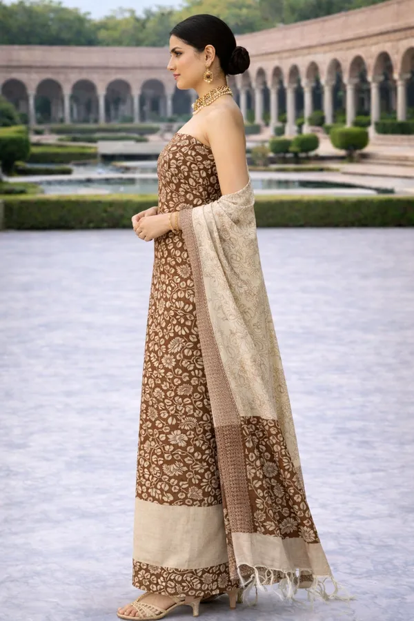 Brown_&_Cream_Lightweight_Fabric_Suit_Set_For_Women