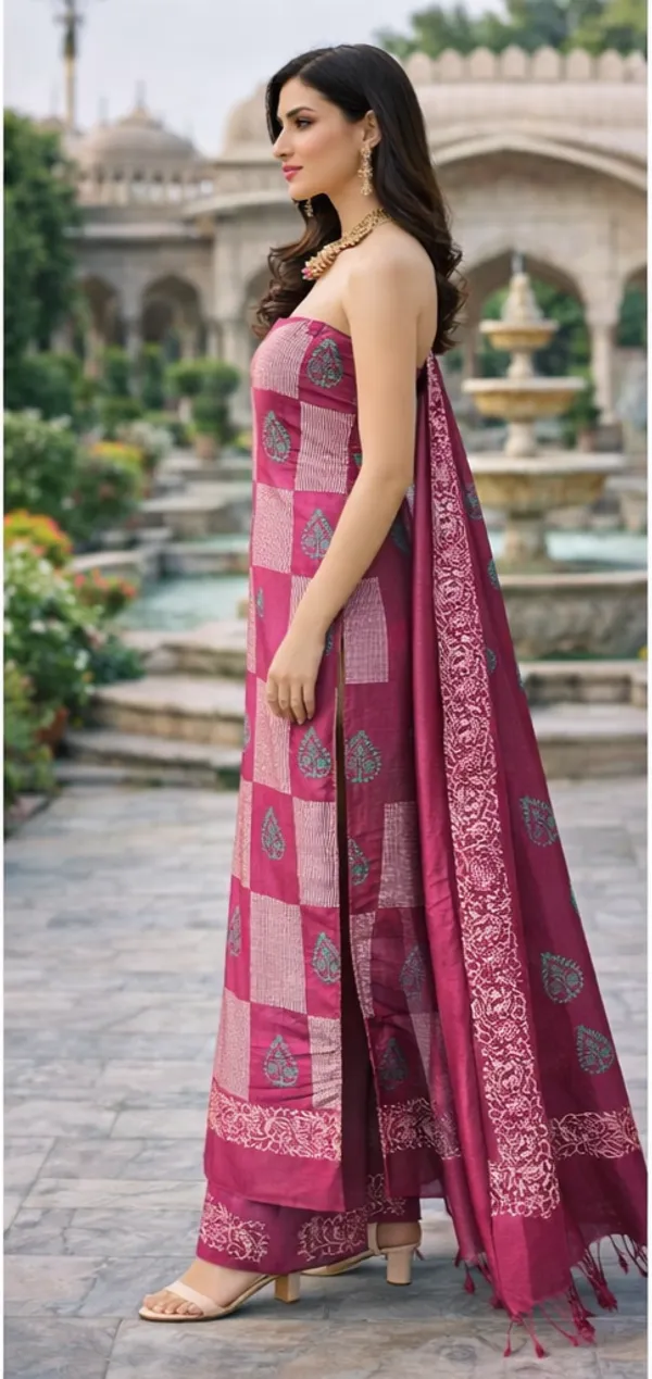 Magenta_Cotton_Unstitched_Suit_Set_For_Women