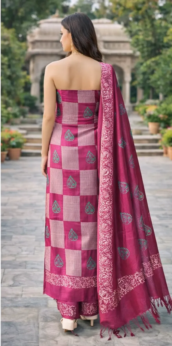 Magenta_Cotton_Unstitched_Suit_Set_For_Women