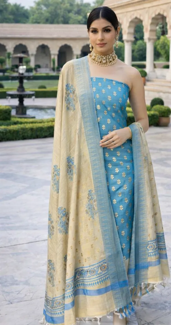 Sky_Blue_Cotton_Unstitched_Suit_Set_For_Women