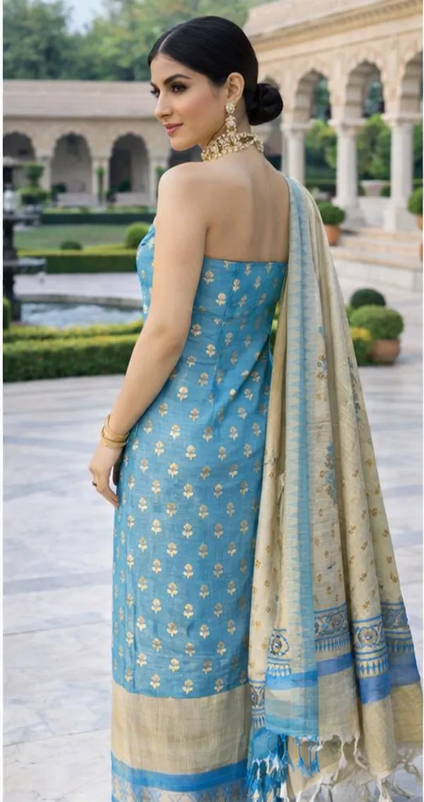Sky_Blue_Cotton_Unstitched_Suit_Set_For_Women