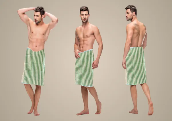 Green_&_White_Cotton_Towel_For_Men
