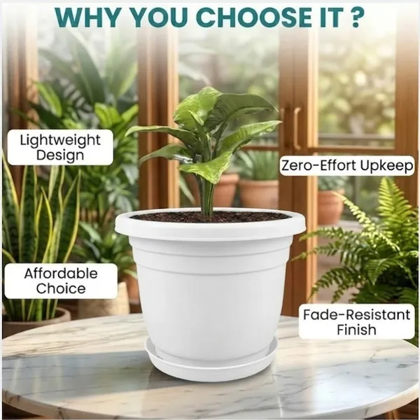 White_Plastic_Premium_Planter_For_Balcony,_Garden_And_Home_Decor