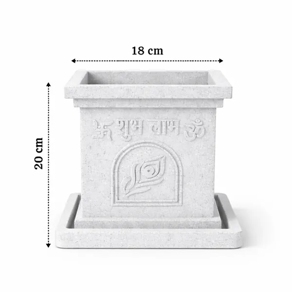 White_Polymer_Premium_Tulsi_Planter_For_Living_Room,_Balcony,_Office