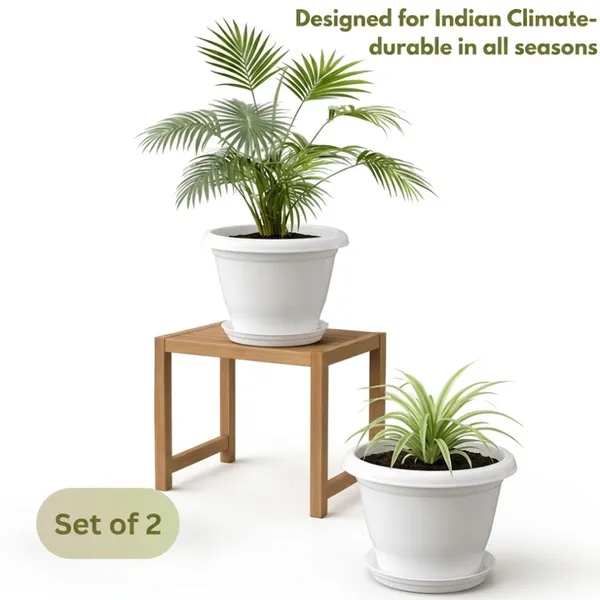 White_Plastic_Premium_Planter_For_Balcony,_Garden_And_Home_Decor
