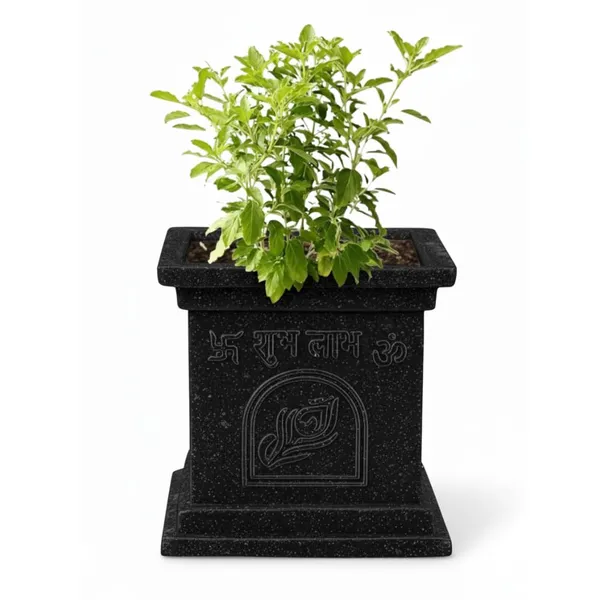 Black_Polymer_Premium_Tulsi_Planter_For_Living_Room,_Balcony,_Office