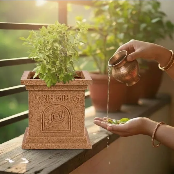 Beige_Polymer_Premium_Tulsi_Planter_For_Living_Room,_Balcony,_Office