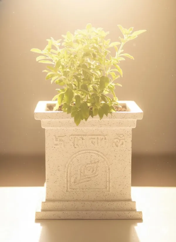 White_Rotofiber_Tulsi_Planter_For_Home_And_Temple_Courtyards
