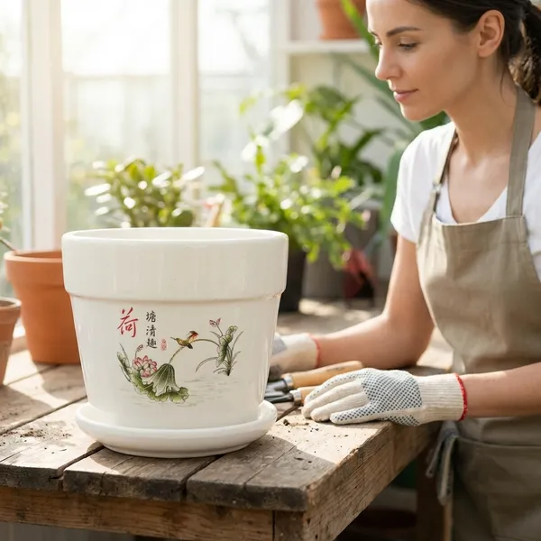 White_Ceramic_Premium_Planter