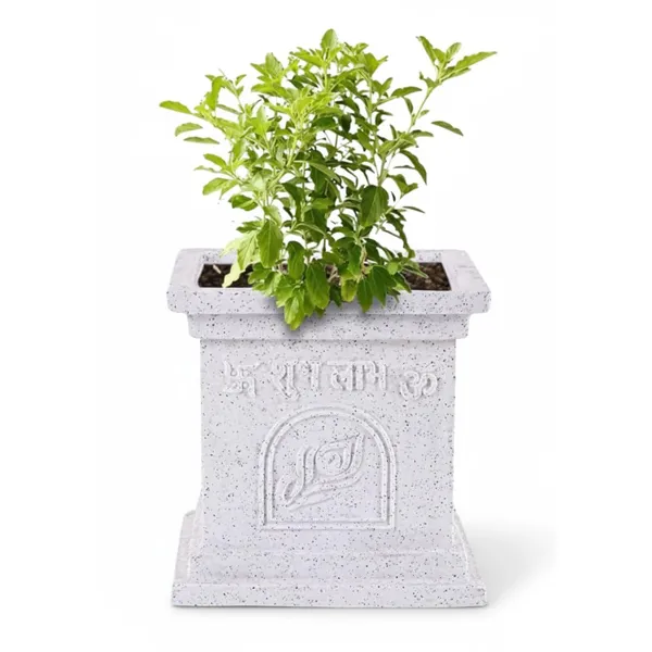 White_Polymer_Premium_Tulsi_Planter_For_Living_Room,_Balcony,_Office