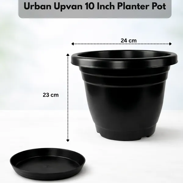 Black_Plastic_Premium_Planter_For_Balcony,_Garden_And_Home_Decor