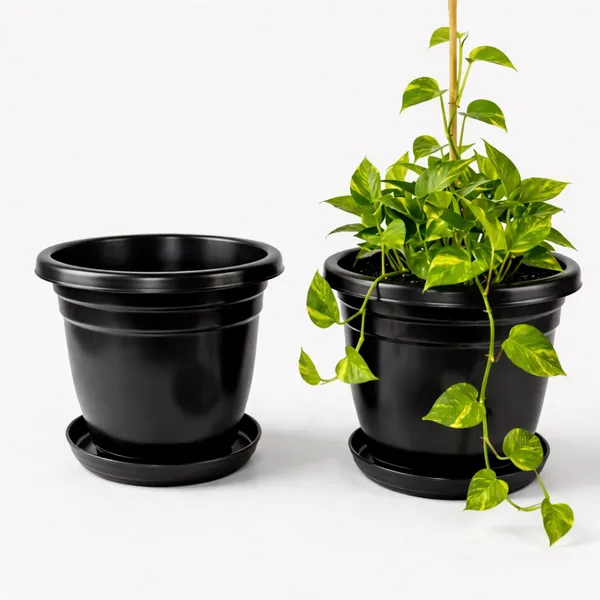 Black_Plastic_Premium_Planter_For_Balcony,_Garden_And_Home_Decor