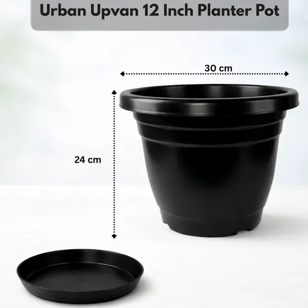 Black_Plastic_Premium_Planter_For_Balcony,_Garden_And_Home_Decor