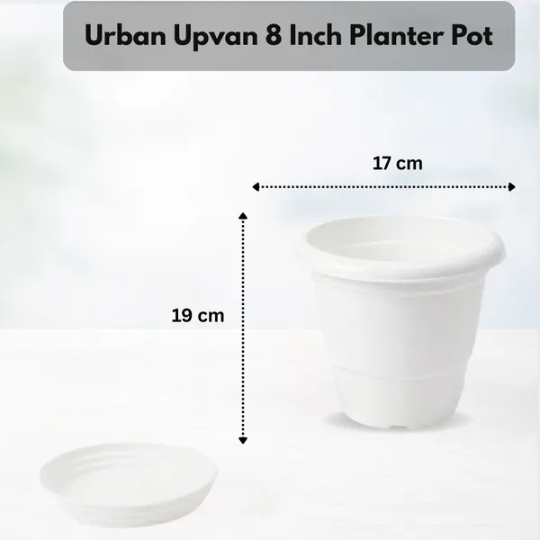 White_Plastic_Premium_Planter_For_Balcony,_Garden_And_Home_Decor