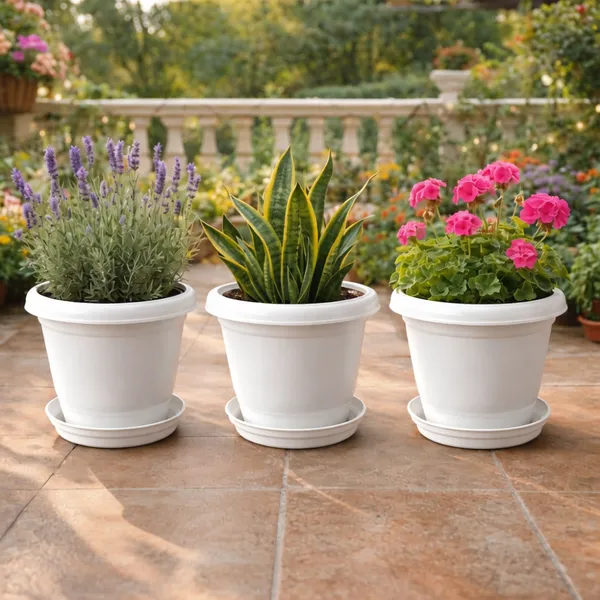 White_Plastic_Premium_Planter_For_Balcony,_Garden_And_Home_Decor