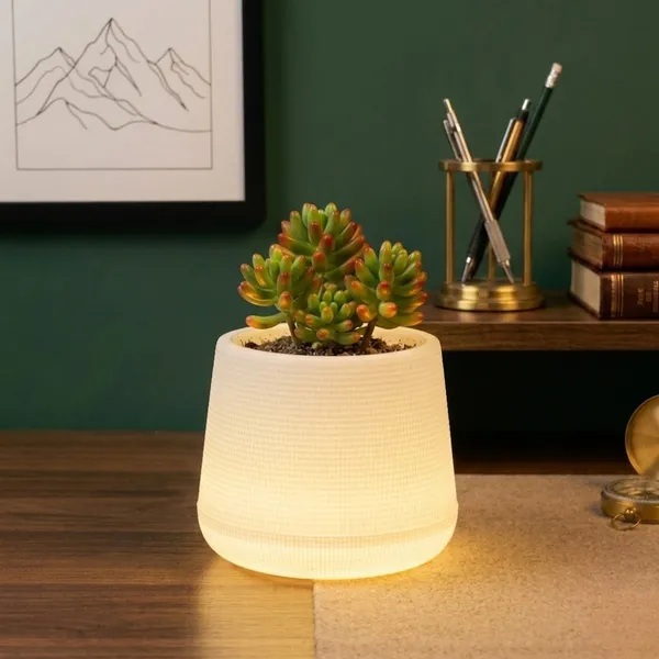 Yellow_Plastic_Premium_Led_Planter_For_Gifting,_Table_Top_And_Bedroom