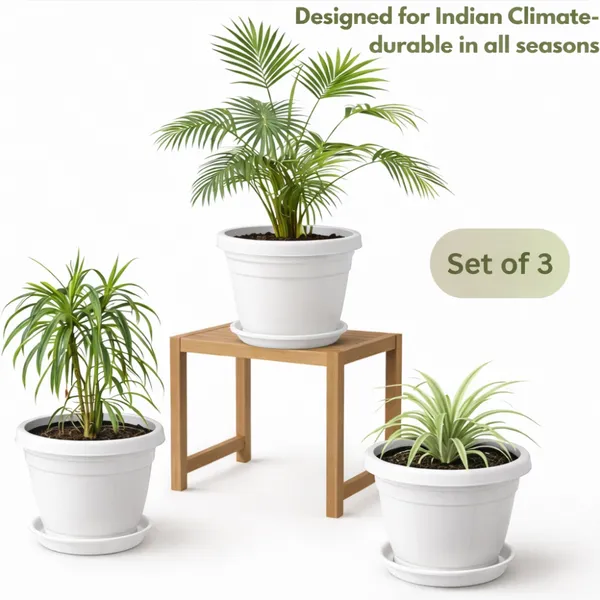 White_Plastic_Premium_Planter_For_Balcony,_Garden_And_Home_Decor