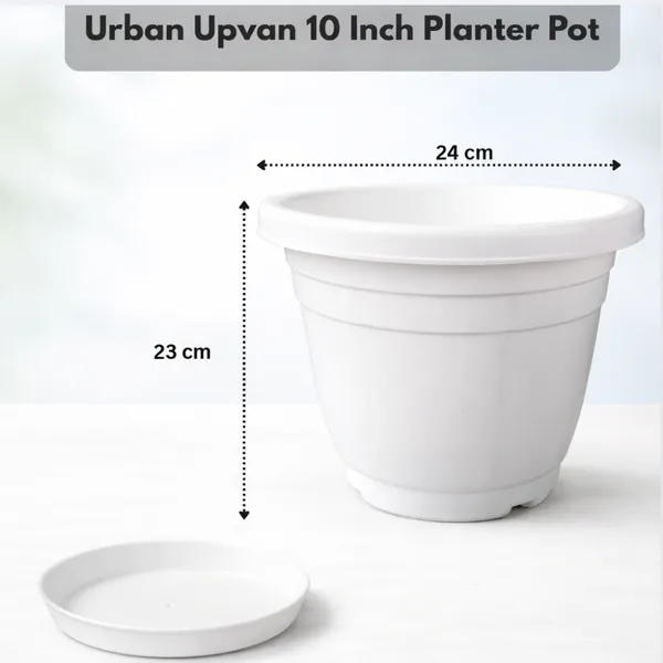 White_Plastic_Premium_Planter_For_Balcony,_Garden_And_Home_Decor
